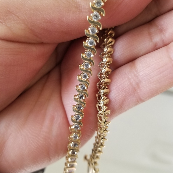 Sale! 10k Gold Tennis Diamond Carats Bracelet - Picture 11 of 16